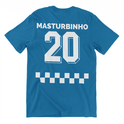 MASTURBINHO 20 (Rücken) - T-Shirt Blau