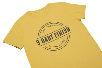 9 DART FINISH (Schwarzes Logo) - T-Shirt Gold