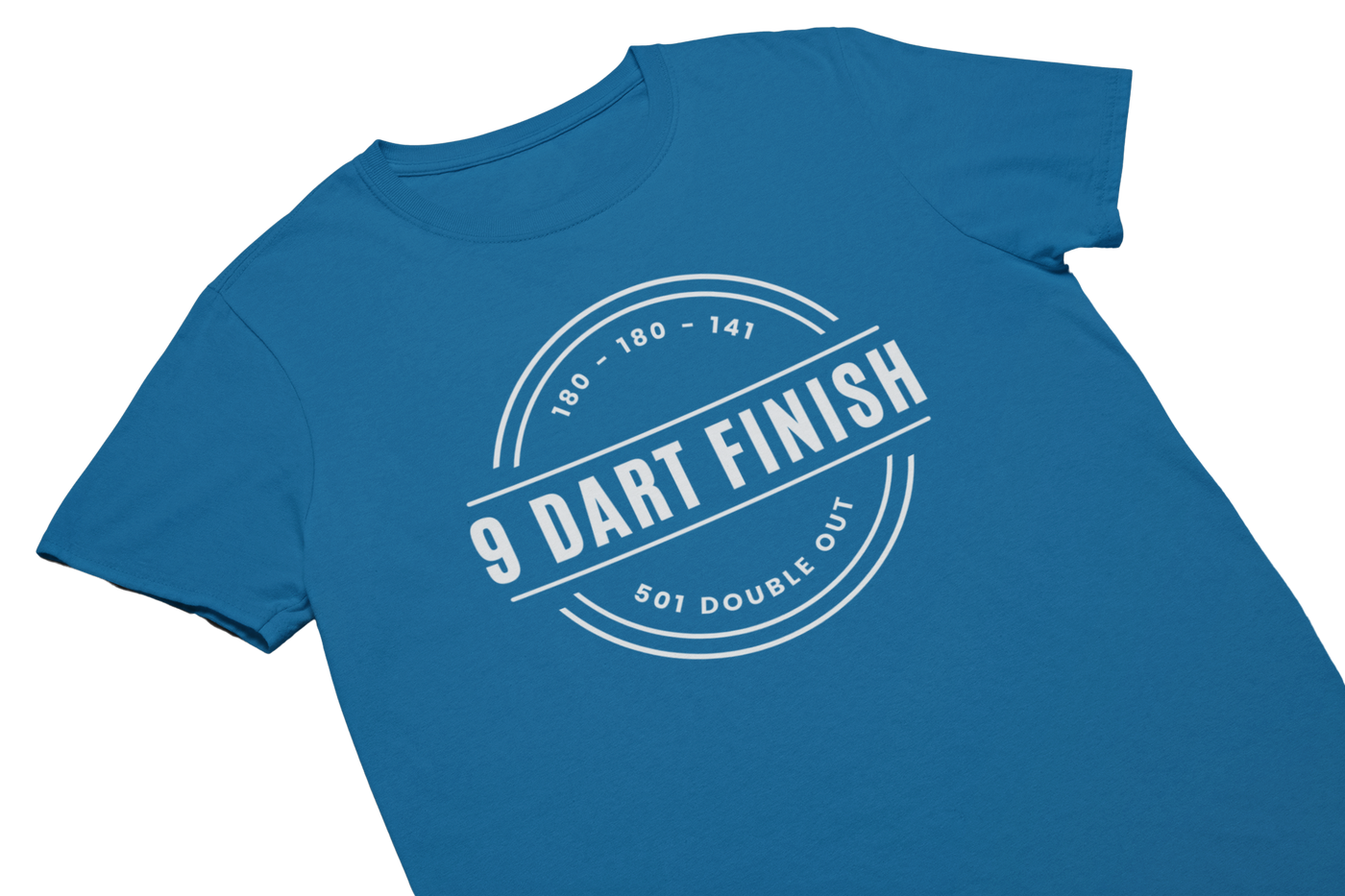 9 DART FINISH (Weißes Logo) - T-Shirt Blau