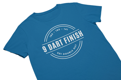 9 DART FINISH (Weißes Logo) - T-Shirt Blau