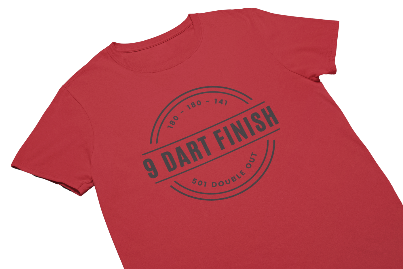 9 DART FINISH (Schwarzes Logo) - T-Shirt Rot