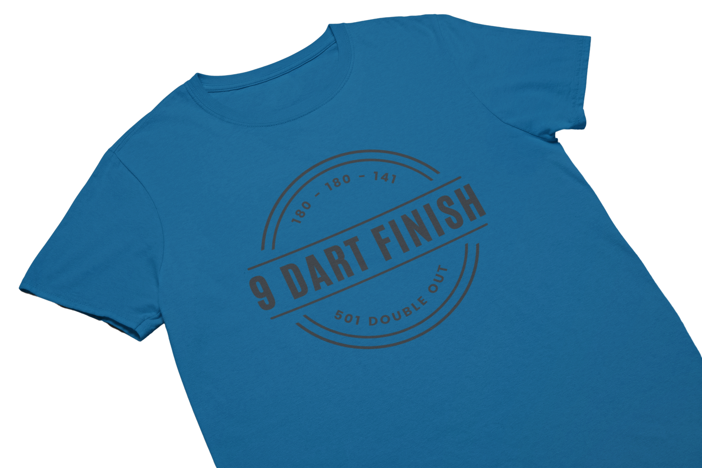 9 DART FINISH (Schwarzes Logo) - T-Shirt Blau