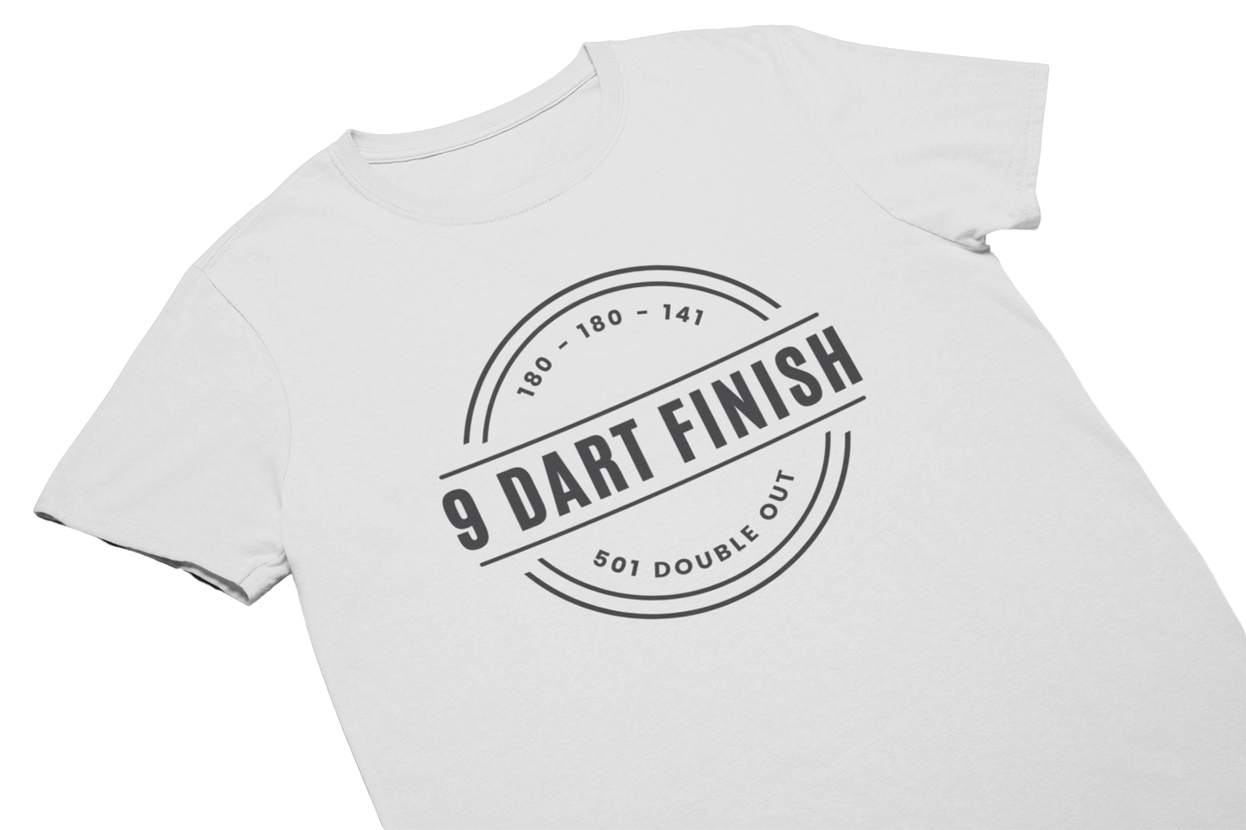 9 DART FINISH (Schwarzes Logo) - T-Shirt Weiss