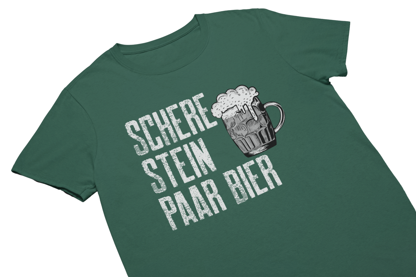 SCHERE STEIN PAAR BIER - T-Shirt Gruen