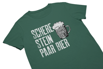 SCHERE STEIN PAAR BIER - T-Shirt Gruen
