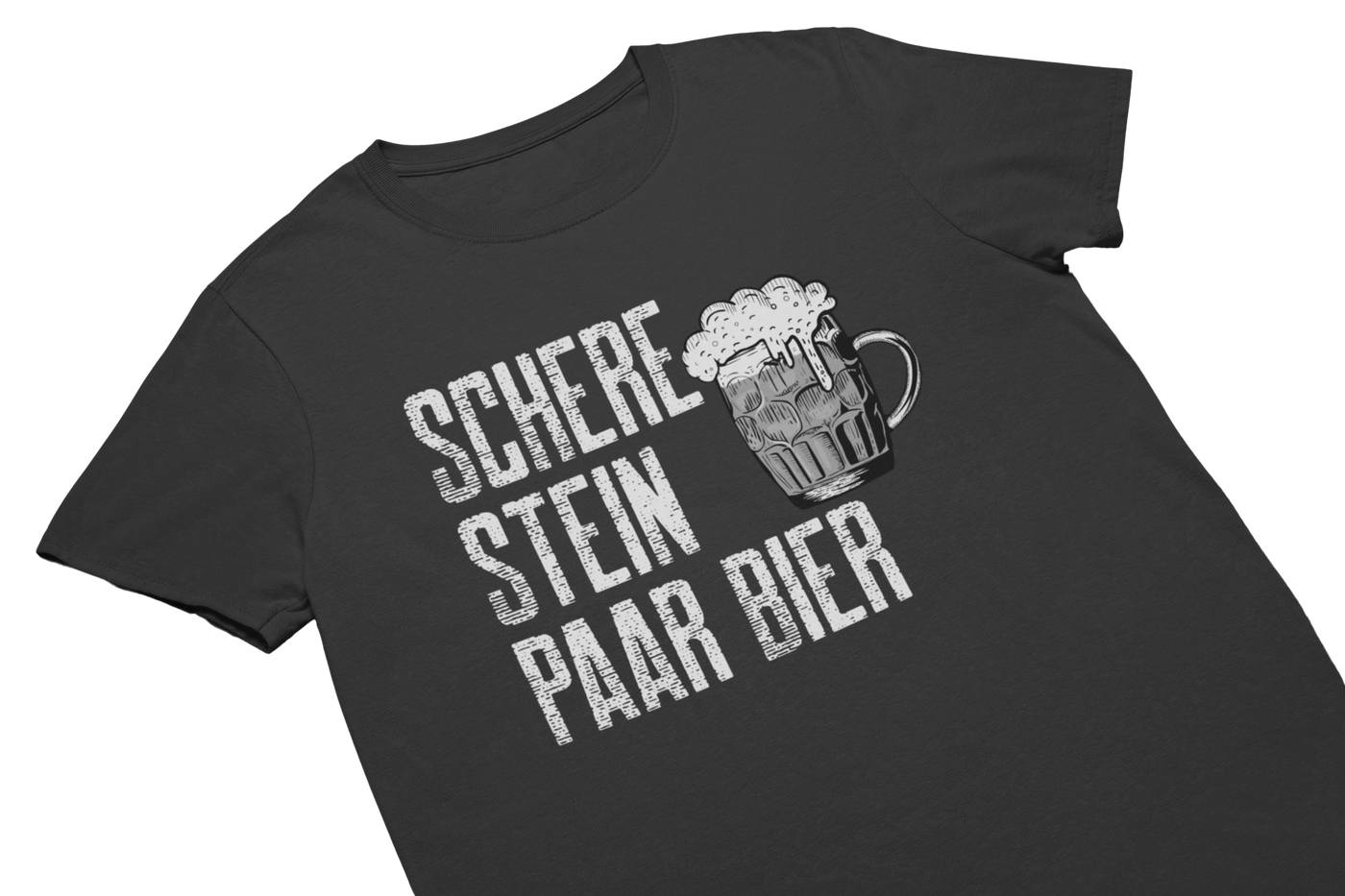 SCHERE STEIN PAAR BIER - T-Shirt Schwarz