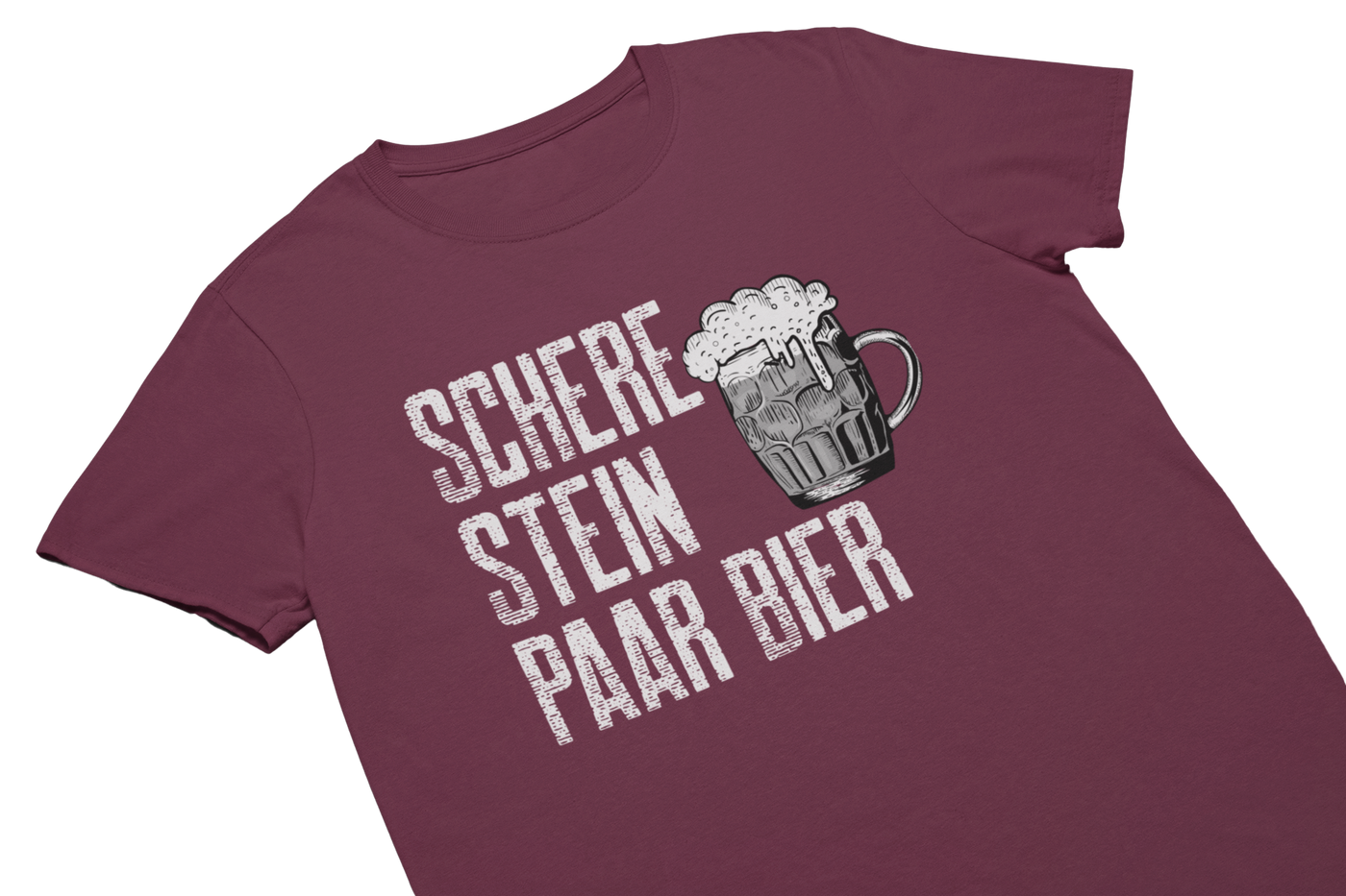 SCHERE STEIN PAAR BIER - T-Shirt Burgund