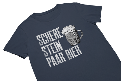 SCHERE STEIN PAAR BIER - T-Shirt Navy