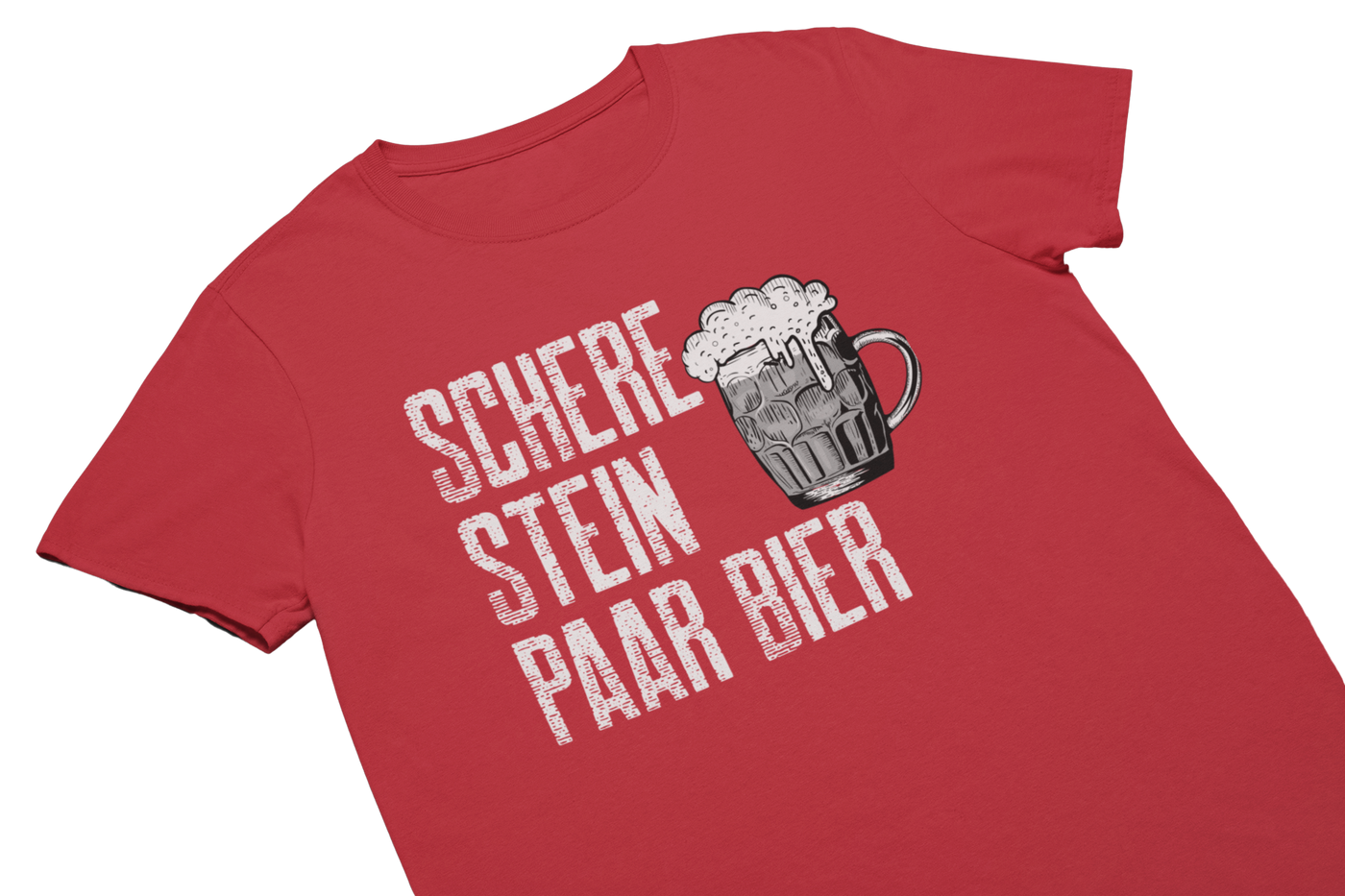 SCHERE STEIN PAAR BIER - T-Shirt Rot