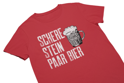 SCHERE STEIN PAAR BIER - T-Shirt Rot