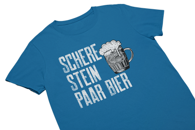 SCHERE STEIN PAAR BIER - T-Shirt Blau