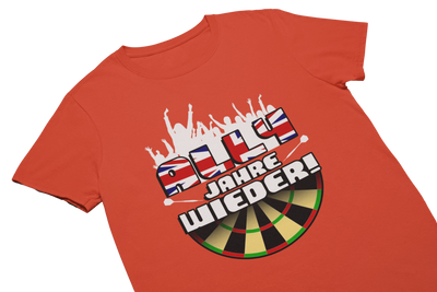 ALLY JAHRE WIEDER (Weiss) - T-Shirt Feuerrot