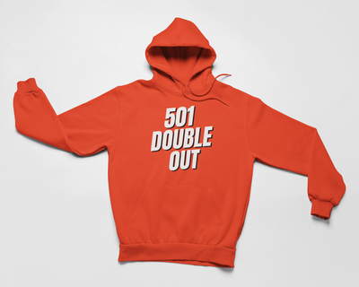 501 Double Out (Weiß) - Unisex Hoodie Feuerrot