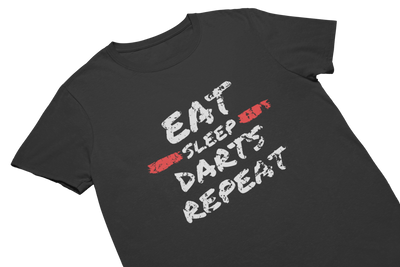 EAT SLEEP DARTS REPEAT (Used Look) - T-Shirt Schwarz