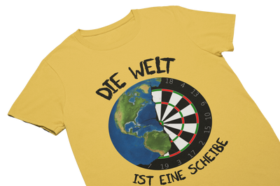 DIE WELT IST EINE SCHEIBE (Schwarz) - T-Shirt Gold