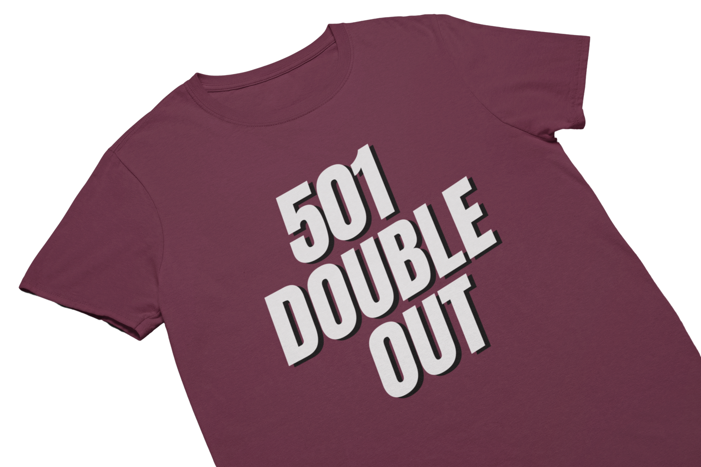 501 DOUBLE OUT (Weiss) - T-Shirt Brugund