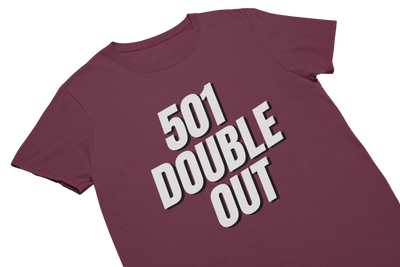 501 DOUBLE OUT (Weiss) - T-Shirt Brugund
