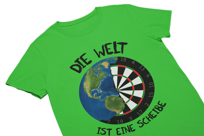 DIE WELT IST EINE SCHEIBE (Schwarz) - T-Shirt Limegreen