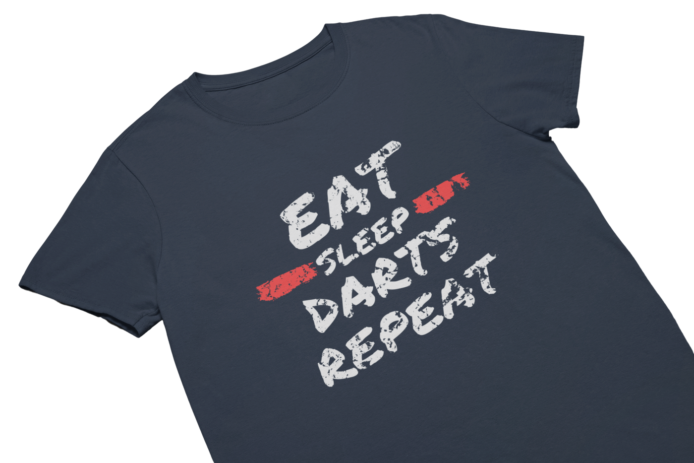EAT SLEEP DARTS REPEAT (Used Look) - T-Shirt Navy