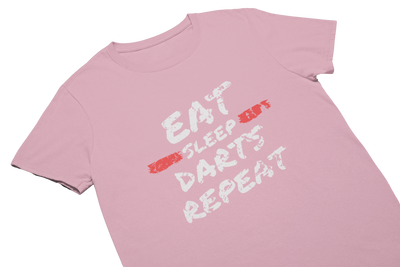 EAT SLEEP DARTS REPEAT (Used Look) - T-Shirt Pink