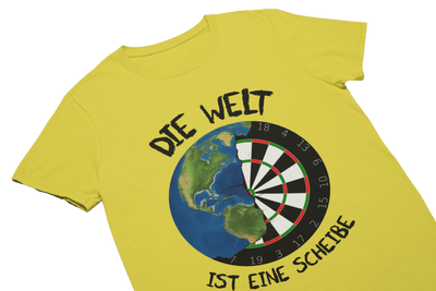 DIE WELT IST EINE SCHEIBE (Schwarz) - T-Shirt Gelb