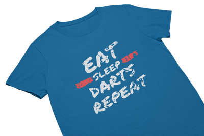 EAT SLEEP DARTS REPEAT (Used Look) - T-Shirt Blau