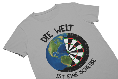 DIE WELT IST EINE SCHEIBE (Schwarz) - T-Shirt Grau
