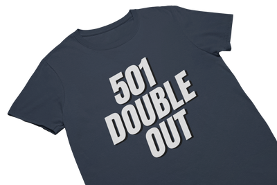 501 DOUBLE OUT (Weiss) - T-Shirt Navy
