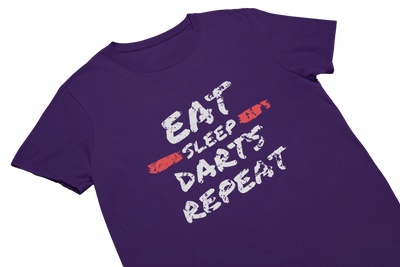 EAT SLEEP DARTS REPEAT (Used Look) - T-Shirt Lila
