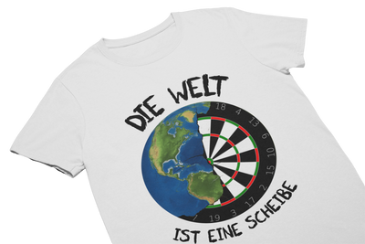 DIE WELT IST EINE SCHEIBE (Schwarz) - T-Shirt Weiß
