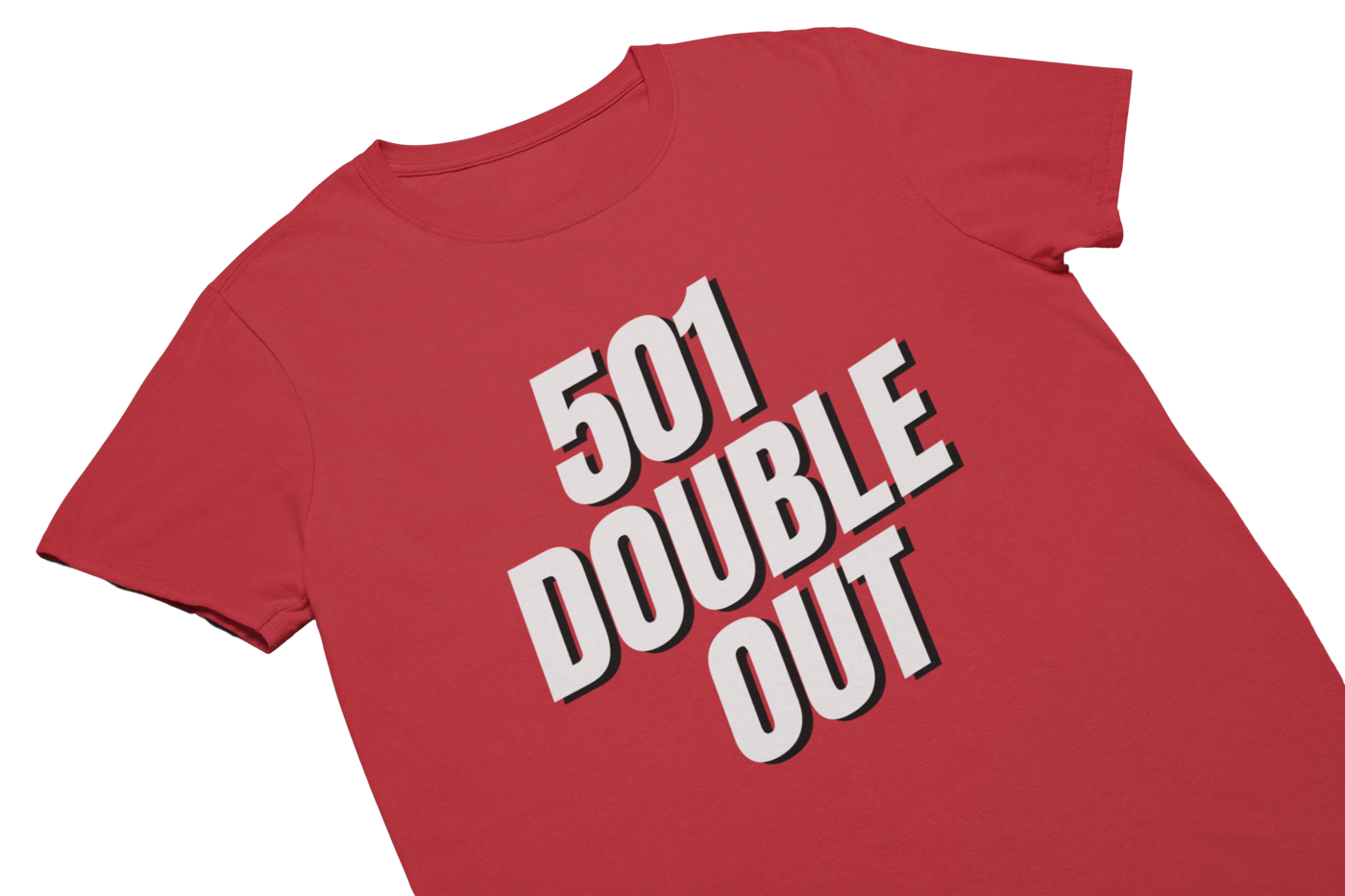 501 DOUBLE OUT (Weiss) - T-Shirt Rot