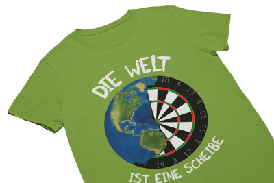 DIE WELT IST EINE SCHEIBE (Weiß) - T-Shirt Apricot Green