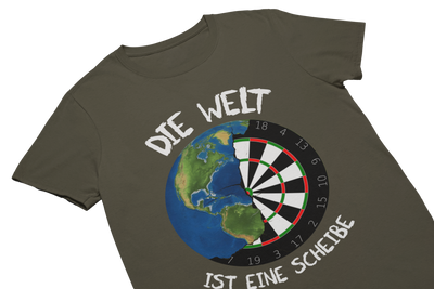 DIE WELT IST EINE SCHEIBE (Weiß) - T-Shirt Braun