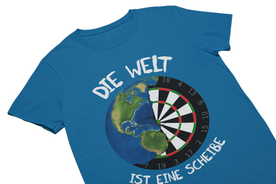 DIE WELT IST EINE SCHEIBE (Weiß) - T-Shirt Blau